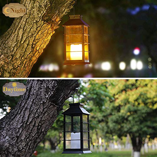 newvivid Solar Lantern with LED Flameless Candles, Solar Powered L...