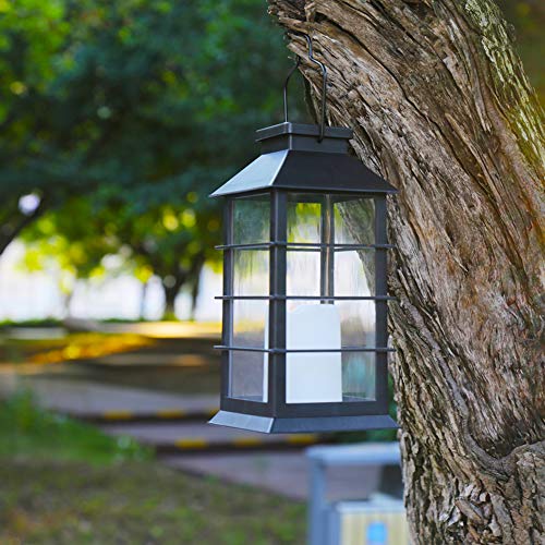 newvivid Solar Lantern with LED Flameless Candles, Solar Powered L...