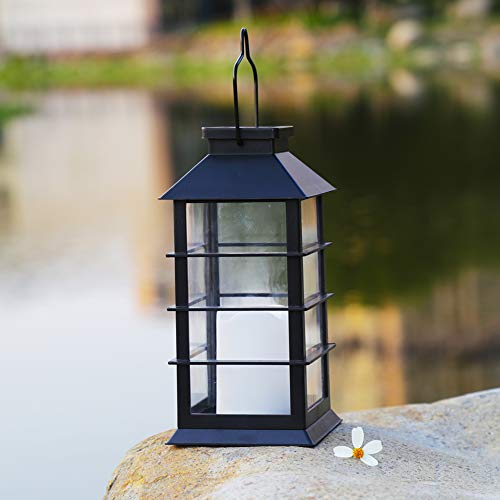 newvivid Solar Lantern with LED Flameless Candles, Solar Powered L...