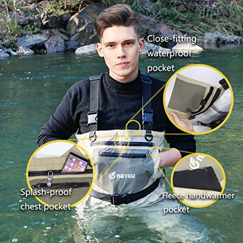 NEYGU Breathable & Waterproof Wader Attached 4MM Neoprene Stocking...