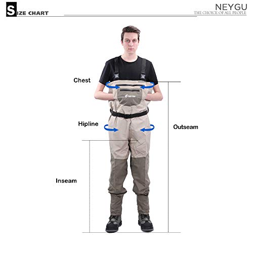 NEYGU Breathable & Waterproof Wader Attached 4MM Neoprene Stocking...