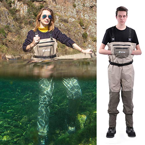 NEYGU Breathable & Waterproof Wader Attached 4MM Neoprene Stocking...