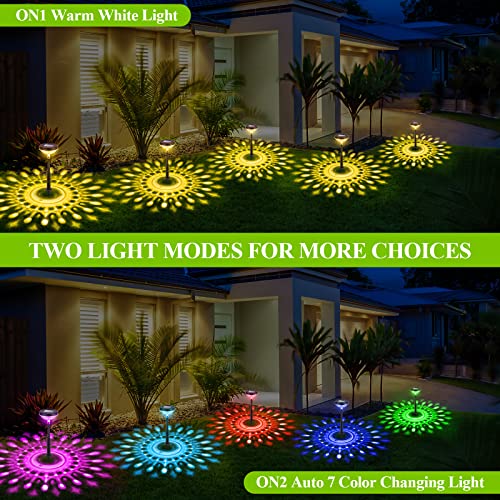 Outdoor Solar Lights for Yard Pathway: 8 Pack Bright Color Changin...
