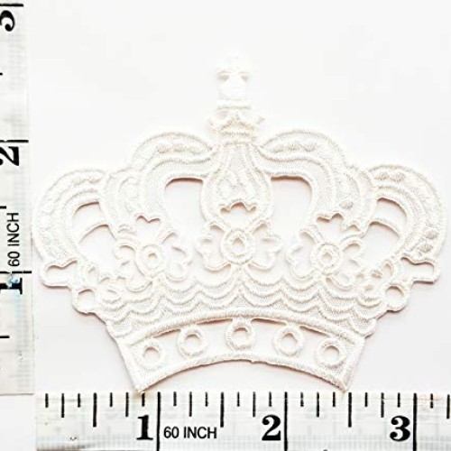 Lovely White Crown Royal King Queen Cartoon Children Kid Patch App...