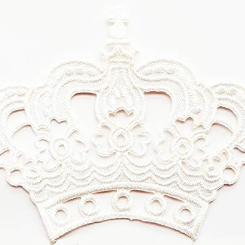 Lovely White Crown Royal King Queen Cartoon Children Kid Patch App...