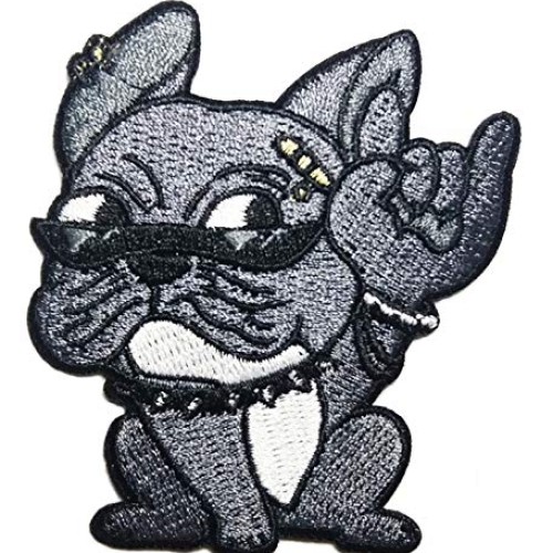 Pitbull Dog Rider Biker Patches Punk Rock Animal Cartoon Children ...