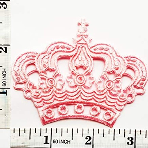 Pretty Pink Crown Royal King Queen Cartoon Children Kid Patch Appl...
