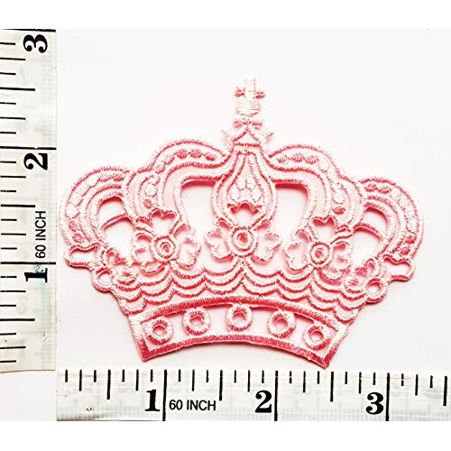 Pretty Pink Crown Royal King Queen Cartoon Children Kid Patch Appl...