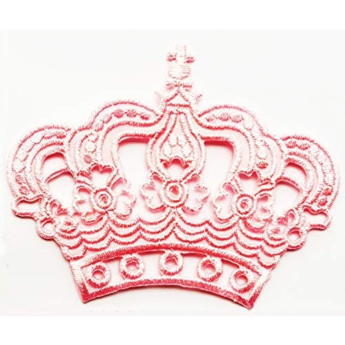 Pretty Pink Crown Royal King Queen Cartoon Children Kid Patch Appl...
