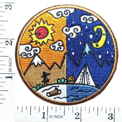 Sun and Moon Star Sunshine Camping Travel Ying Yang Symbol Cartoon...