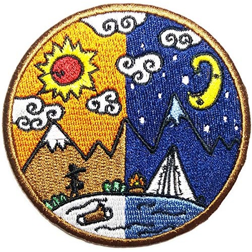 Sun and Moon Star Sunshine Camping Travel Ying Yang Symbol Cartoon...