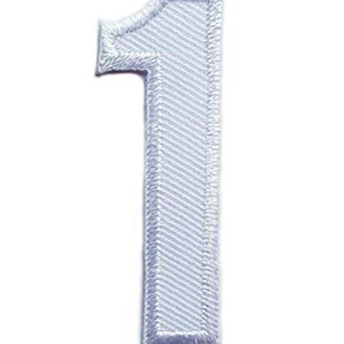 2 INCH White Number 1 Patches Appliques Fabric Decorating for Hat ...