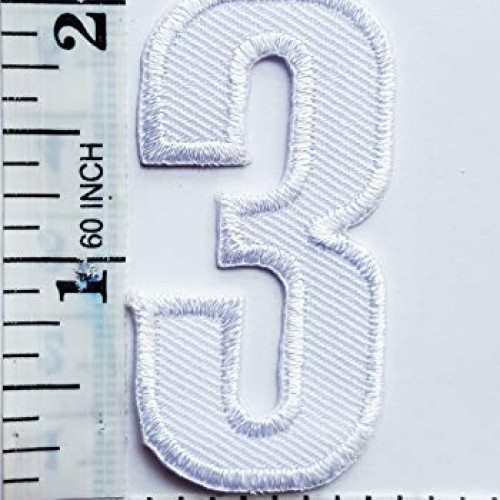 2 INCH White Number 3 Patches Appliques Fabric Decorating for Hat ...
