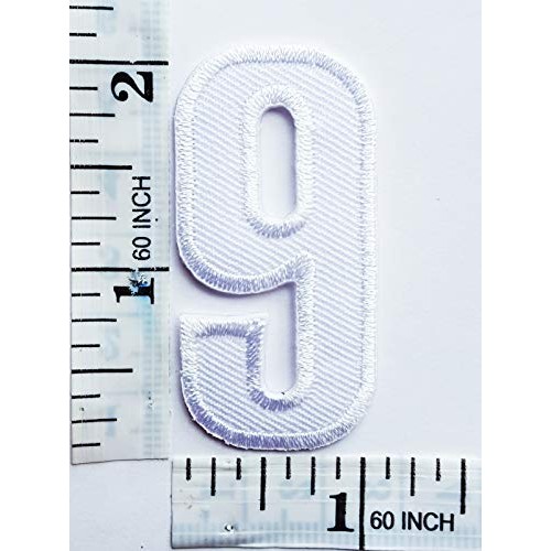 2 INCH White Number 9 Patches Appliques Fabric Decorating for Hat ...