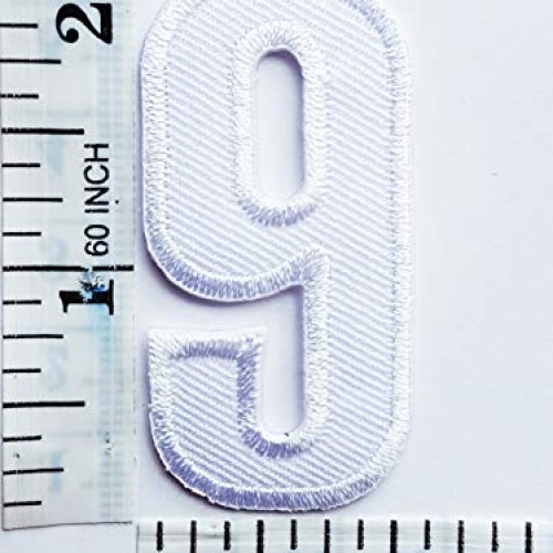 2 INCH White Number 9 Patches Appliques Fabric Decorating for Hat ...