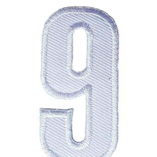 2 INCH White Number 9 Patches Appliques Fabric Decorating for Hat ...