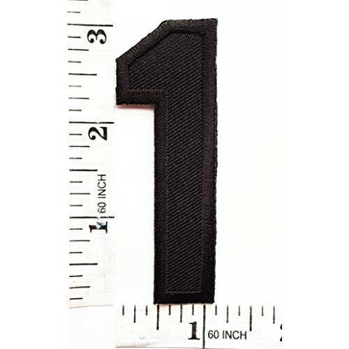 3 INCH Black Number 1 Patches Appliques Fabric Decorating for Hat ...