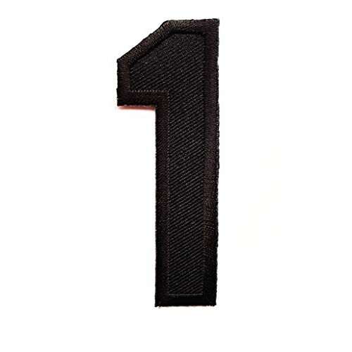 3 INCH Black Number 1 Patches Appliques Fabric Decorating for Hat ...