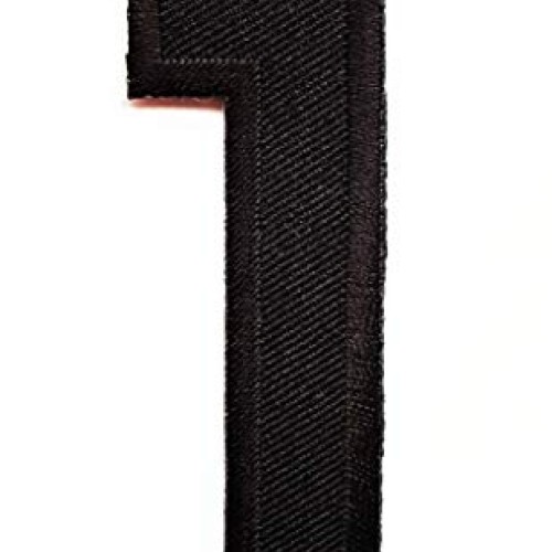 3 INCH Black Number 1 Patches Appliques Fabric Decorating for Hat ...