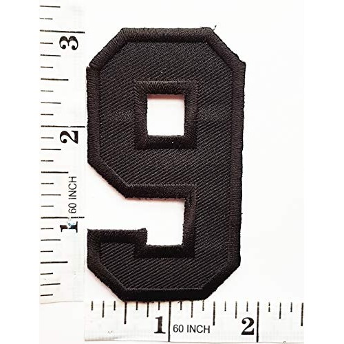 3 INCH Black Number 9 Patches Appliques Fabric Decorating for Hat ...