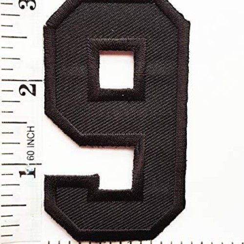 3 INCH Black Number 9 Patches Appliques Fabric Decorating for Hat ...