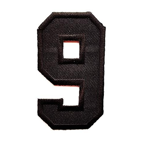3 INCH Black Number 9 Patches Appliques Fabric Decorating for Hat ...