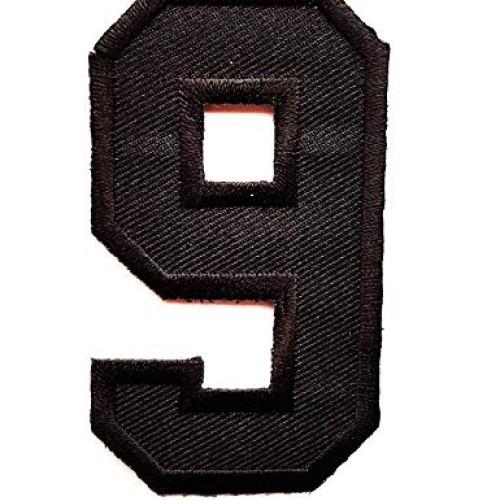 3 INCH Black Number 9 Patches Appliques Fabric Decorating for Hat ...