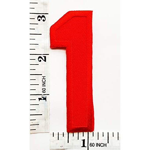 3 INCH Red Number 1 Patches Appliques Fabric Decorating for Hat Ca...