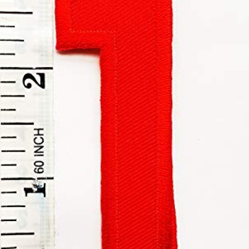 3 INCH Red Number 1 Patches Appliques Fabric Decorating for Hat Ca...