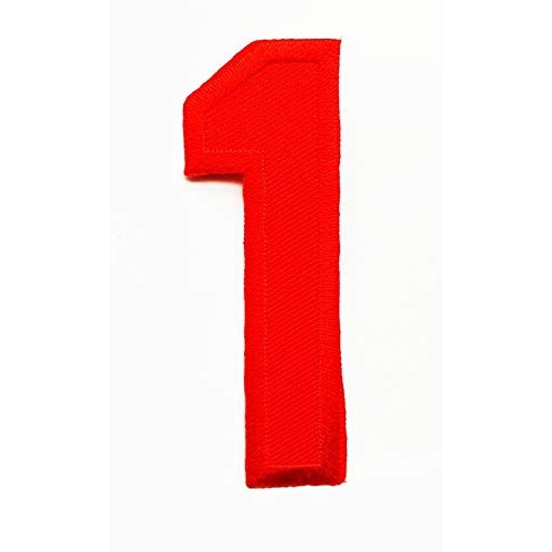 3 INCH Red Number 1 Patches Appliques Fabric Decorating for Hat Ca...