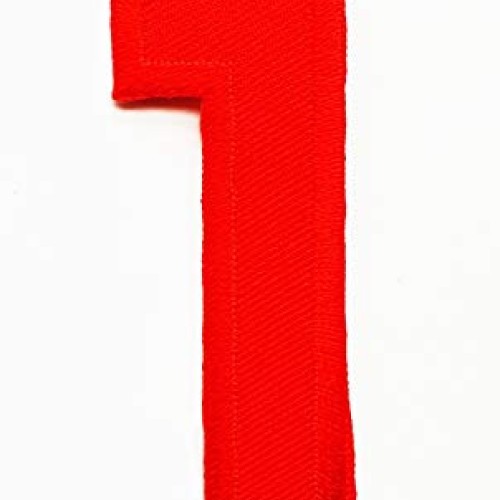 3 INCH Red Number 1 Patches Appliques Fabric Decorating for Hat Ca...