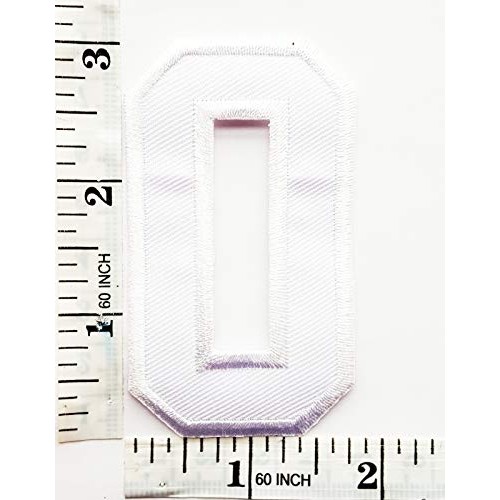 3 INCH White Number 0 Patches Appliques Fabric Decorating for Hat ...