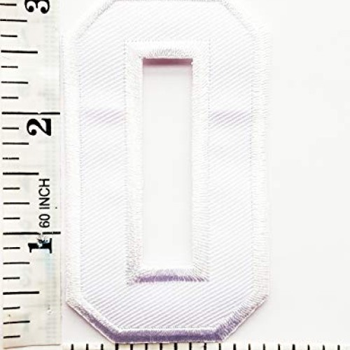 3 INCH White Number 0 Patches Appliques Fabric Decorating for Hat ...