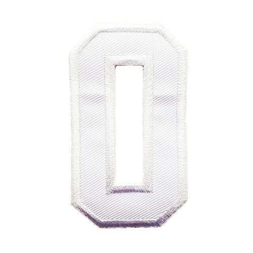 3 INCH White Number 0 Patches Appliques Fabric Decorating for Hat ...