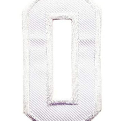 3 INCH White Number 0 Patches Appliques Fabric Decorating for Hat ...