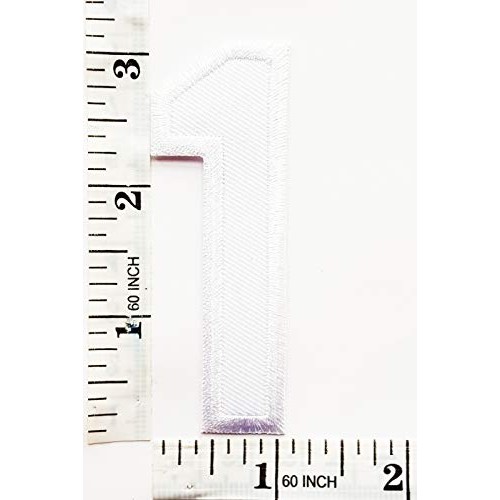 3 INCH White Number 1 Patches Appliques Fabric Decorating for Hat ...