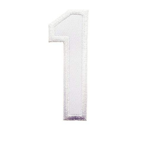 3 INCH White Number 1 Patches Appliques Fabric Decorating for Hat ...