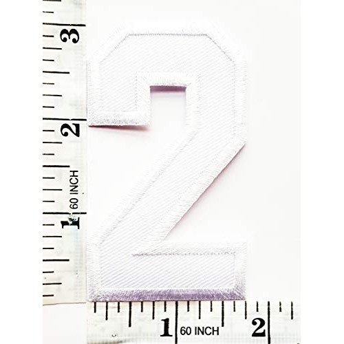 3 INCH White Number 2 Patches Appliques Fabric Decorating for Hat ...