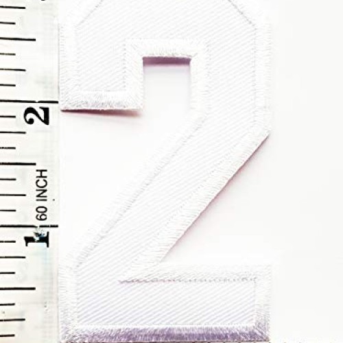 3 INCH White Number 2 Patches Appliques Fabric Decorating for Hat ...