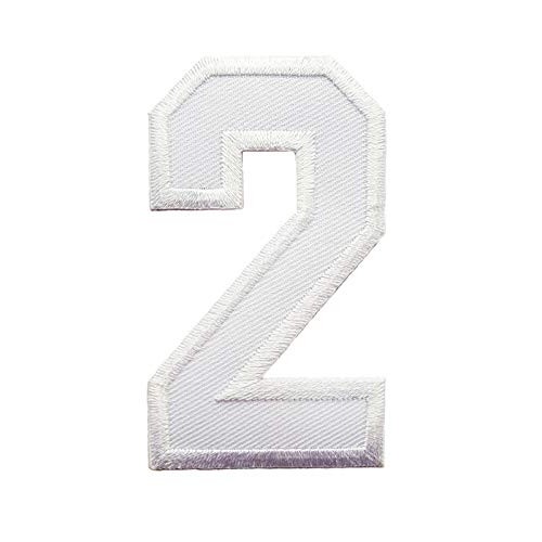 3 INCH White Number 2 Patches Appliques Fabric Decorating for Hat ...