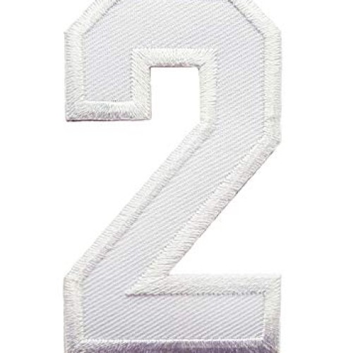 3 INCH White Number 2 Patches Appliques Fabric Decorating for Hat ...