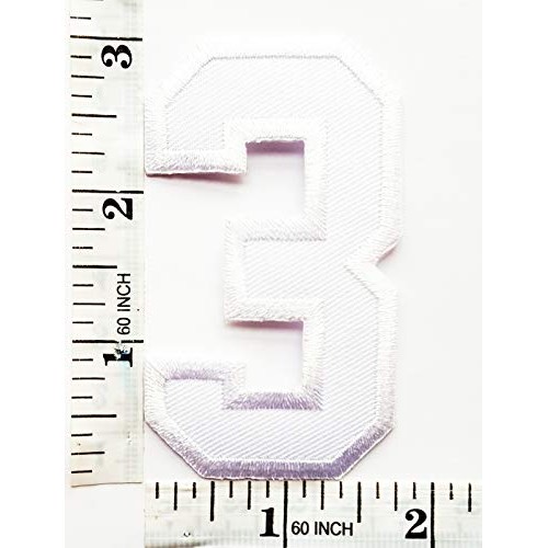 3 INCH White Number 3 Patches Appliques Fabric Decorating for Hat ...