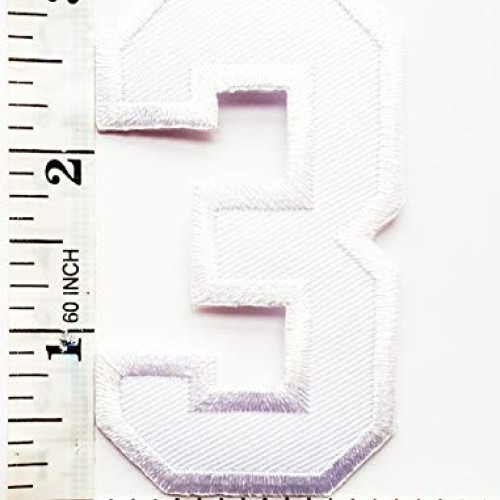 3 INCH White Number 3 Patches Appliques Fabric Decorating for Hat ...