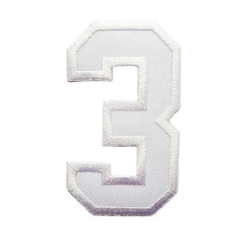 3 INCH White Number 3 Patches Appliques Fabric Decorating for Hat ...