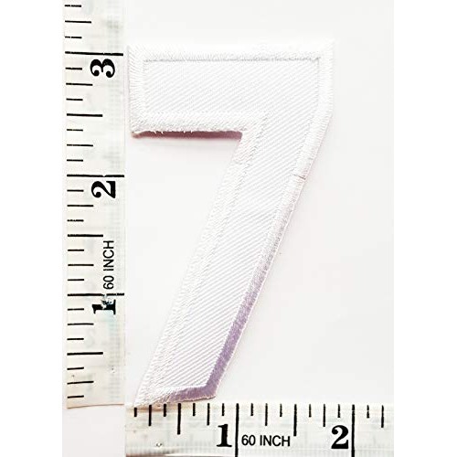 3 INCH White Number 7 Patches Appliques Fabric Decorating for Hat ...