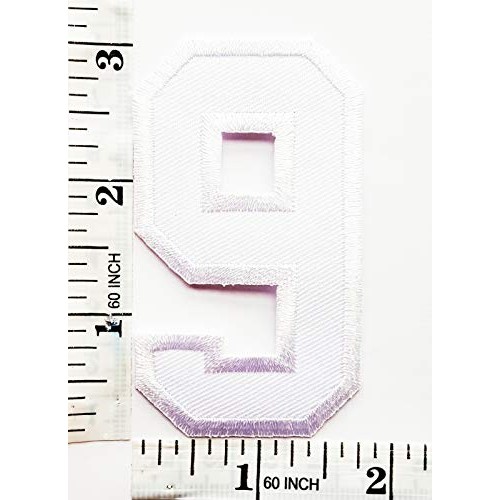 3 INCH White Number 9 Patches Appliques Fabric Decorating for Hat ...