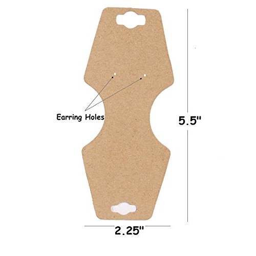 Nice Packaging 100-Pcs Large Kraft 5.5 x 2.25 Necklace/Earring ...