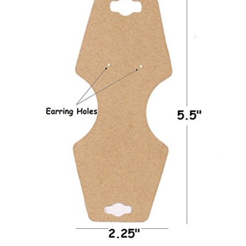 Nice Packaging 100-Pcs Large Kraft 5.5 x 2.25 Necklace/Earring ...