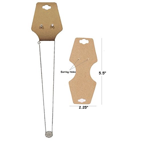 Nice Packaging 100-Pcs Large Kraft 5.5 x 2.25 Necklace/Earring ...