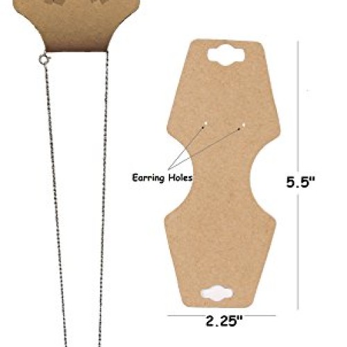 Nice Packaging 100-Pcs Large Kraft 5.5 x 2.25 Necklace/Earring ...